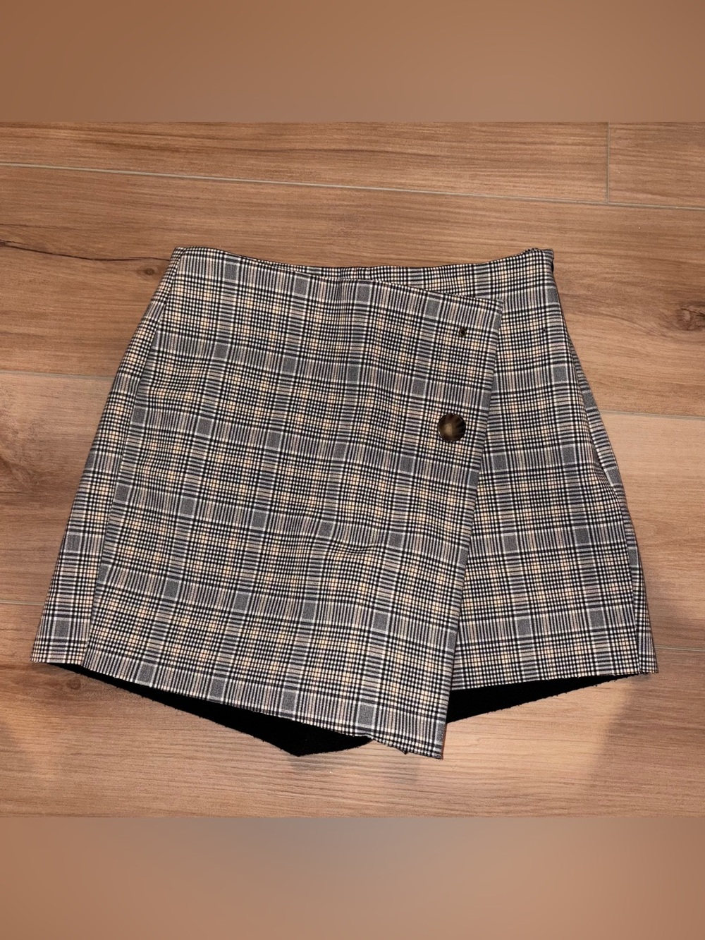 ZARA Plaid Wrap Mini Skort